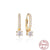 Simple Style U Shape Sterling Silver Plating Inlay Pearl Zircon Dangling Earrings Earrings 1 Pair