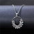 Simple Style Water Droplets Flower Stainless Steel Titanium Steel Plating Inlay Zircon Platinum Plated Rhodium Plated Pendant Necklace