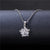 Simple Style Water Droplets Flower Stainless Steel Titanium Steel Plating Inlay Zircon Platinum Plated Rhodium Plated Pendant Necklace