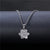 Simple Style Water Droplets Flower Stainless Steel Titanium Steel Plating Inlay Zircon Platinum Plated Rhodium Plated Pendant Necklace