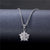 Simple Style Water Droplets Flower Stainless Steel Titanium Steel Plating Inlay Zircon Platinum Plated Rhodium Plated Pendant Necklace