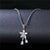 Simple Style Water Droplets Flower Stainless Steel Titanium Steel Plating Inlay Zircon Platinum Plated Rhodium Plated Pendant Necklace