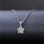 Simple Style Water Droplets Flower Stainless Steel Titanium Steel Plating Inlay Zircon Platinum Plated Rhodium Plated Pendant Necklace