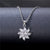 Simple Style Water Droplets Flower Stainless Steel Titanium Steel Plating Inlay Zircon Platinum Plated Rhodium Plated Pendant Necklace