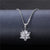 Simple Style Water Droplets Flower Stainless Steel Titanium Steel Plating Inlay Zircon Platinum Plated Rhodium Plated Pendant Necklace