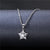 Simple Style Water Droplets Flower Stainless Steel Titanium Steel Plating Inlay Zircon Platinum Plated Rhodium Plated Pendant Necklace