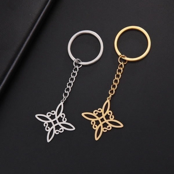 Simple Style Witches Knot Titanium Steel Women's Bag Pendant Keychain