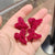 Small Bow ~ Autumn And Winter Flocking Small Clip Net Red  New Broken Hair Bangs Hairpin Female Clip Headdress