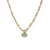 Small Design Sense Semi-precious Stone Green Aventurine Natural Stone Necklace Figaro Chain 18k Plating Titanium Steel Sweater Chain