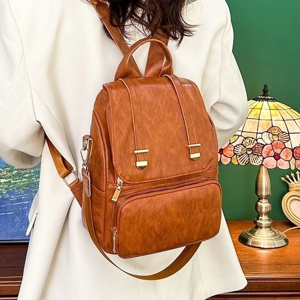 Solid Color Casual Travel Women's Backpack