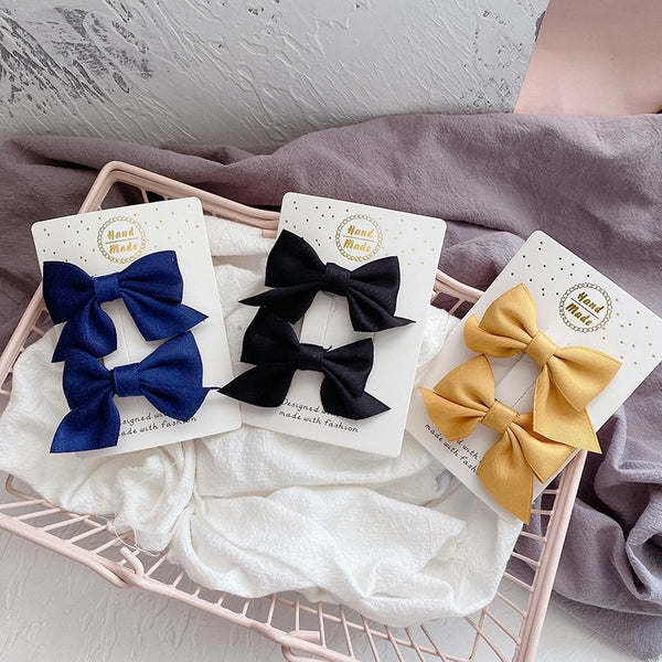 South Korea Cute Handmade Fabric Bow Children's Side Clip Hairpin Summer Fresh Girl's Hairpin Hair Accessories