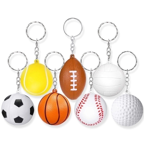 Sports Basketball Football Pu Leather Unisex Bag Pendant Keychain 1 Piece