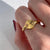 Stainless Steel 14K Gold Plated Fashion Geometric No Inlaid Rings