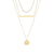 Stainless Steel 14K Gold Plated Fashion Plating Geometric Necklace