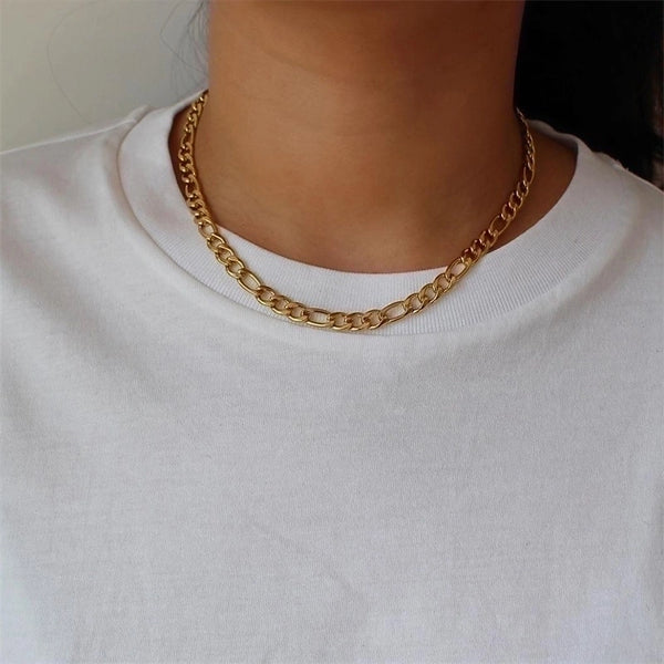 Stainless Steel 14K Gold Plated Fashion Plating U Shape Necklace