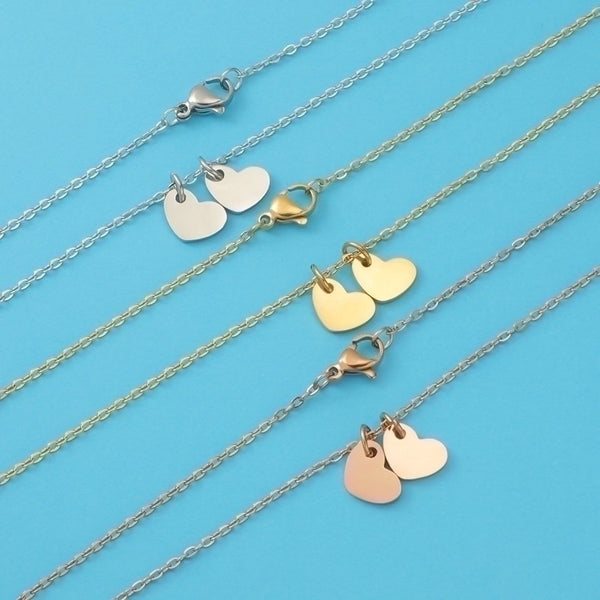 Stainless Steel 18K Gold Plated Minimalist Commute Heart Shape None Pendant Necklace