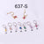 Stainless Steel Closed Ring Colorful Zircon Dinosaur Ear Bone Ring