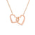 Stainless Steel Double Heart Pendant Necklace Jewelry