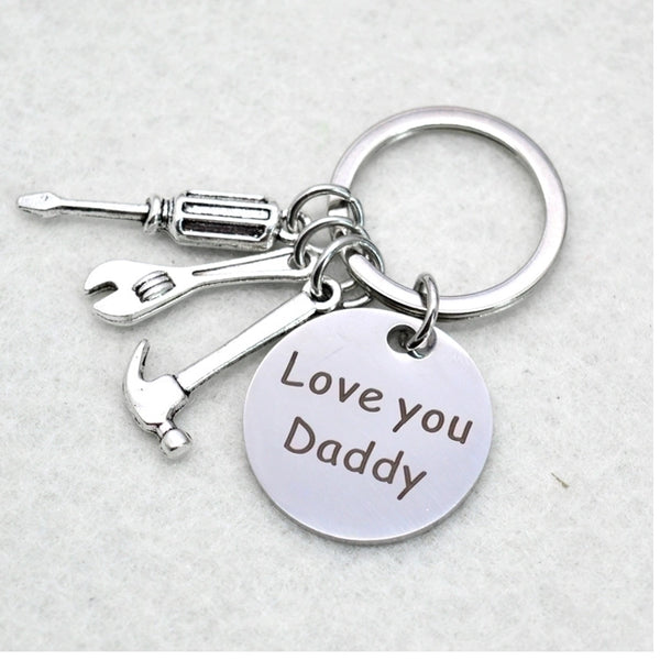 Stainless Steel Letter Tool Hammer Wrench Screwdriver Father's Day Gift Key Ring