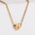 Stainless Steel Plating 18k Gold Exquisite Heart-shaped Letter Pendant Necklace