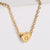 Stainless Steel Plating 18k Gold Exquisite Heart-shaped Letter Pendant Necklace