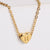 Stainless Steel Plating 18k Gold Exquisite Heart-shaped Letter Pendant Necklace