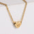 Stainless Steel Plating 18k Gold Exquisite Heart-shaped Letter Pendant Necklace