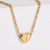 Stainless Steel Plating 18k Gold Exquisite Heart-shaped Letter Pendant Necklace