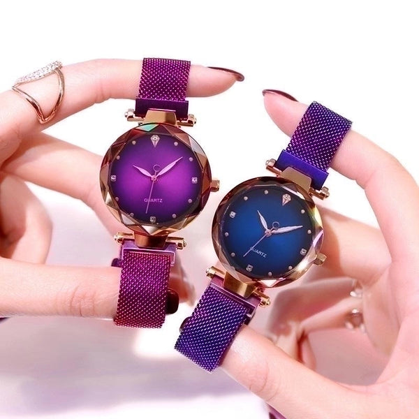 Starry Sky Female Watch Magnetite Magnet Milan Mesh Belt Watch Explosion Models Diamond-set British Ladies Fashion Watch