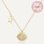 Sterling Silver 14K Gold Plated Simple Style Commute Inlay Circle Star Shell Zircon Pendant Necklace