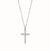 Sterling Silver White Gold Plated Elegant Vintage Style Simple Style Cross Plating Inlay Zircon Pendant Necklace