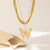 Streetwear Butterfly Stainless Steel Layered Necklaces In Bulk