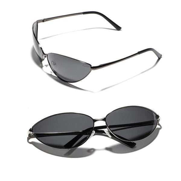 Streetwear Color Block Tac Cat Eye Full Frame Women's Sunglasses