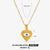 Streetwear Devil's Eye Heart Shape Stainless Steel Enamel Plating 18k Gold Plated Necklace