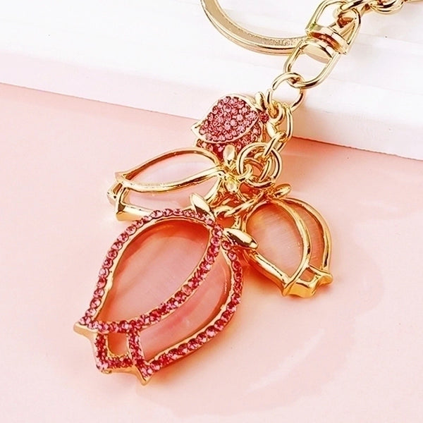 Streetwear Flower Catalpa Alloy Women's Bag Pendant Keychain