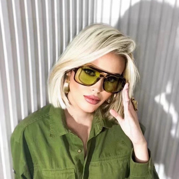 Streetwear Geometric Ac Square Full Frame Glasses