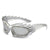 Streetwear Geometric Pc Special-shaped Mirror Diamond Full Frame Women's Sunglasses