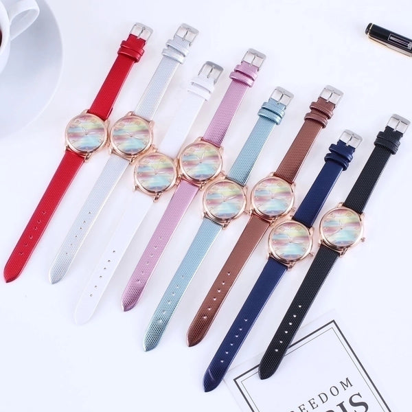 Streetwear Gradient Color Buckle Quartz Women's Watches