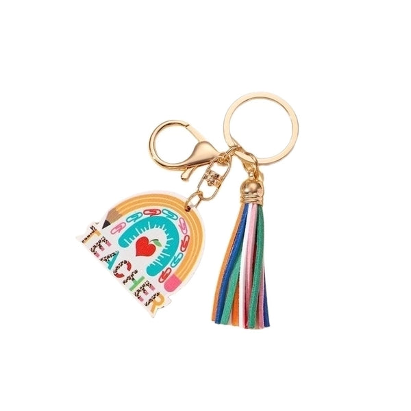 Streetwear Rainbow Metal Women's Bag Pendant Keychain