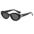 Streetwear Solid Color Ac Oval Frame Full Frame Women's Sunglasses