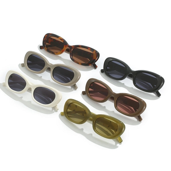 Streetwear Solid Color Ac Oval Frame Full Frame Women's Sunglasses