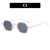 Streetwear Solid Color Ac Polygon Full Frame Women's Sunglasses