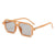 Streetwear Solid Color Ac Square Full Frame Women's Sunglasses