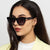 Streetwear Solid Color Ac Square Full Frame Women's Sunglasses