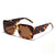 Streetwear Solid Color Leopard Ac Square Full Frame Men's Sunglasses