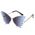 Streetwear Solid Color Pc Butterfly Frame Frameless Women's Sunglasses