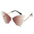 Streetwear Solid Color Pc Butterfly Frame Frameless Women's Sunglasses