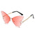 Streetwear Solid Color Pc Butterfly Frame Frameless Women's Sunglasses