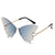 Streetwear Solid Color Pc Butterfly Frame Frameless Women's Sunglasses