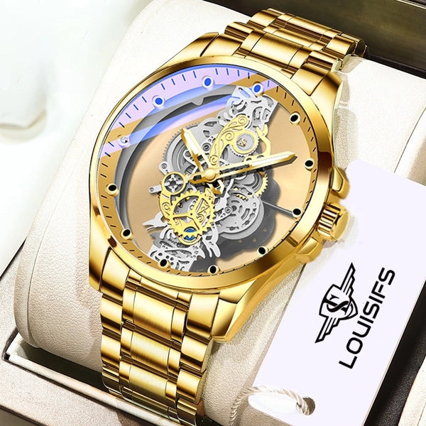 Streetwear Solid Color Single Folding Buckle Quartz Men's Watches